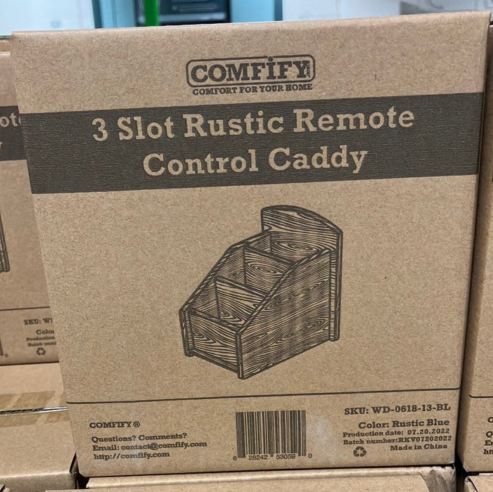 3 Slot Rustic Remote Control Caddy