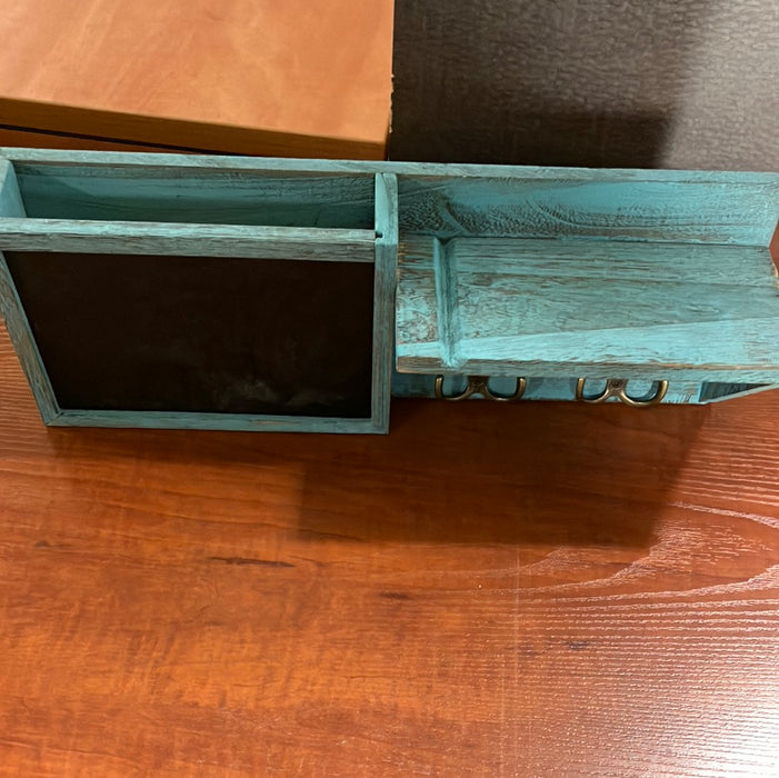 Rustic Mail Organizer With Shelf and Key Hooks