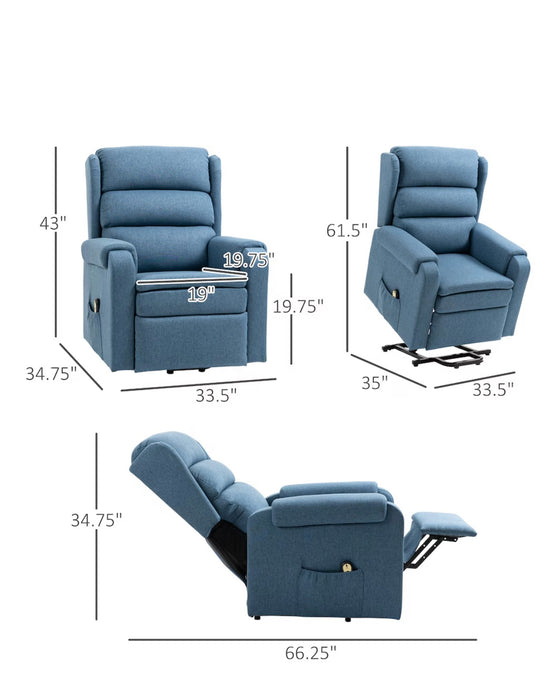 Blue Fabric Recliner