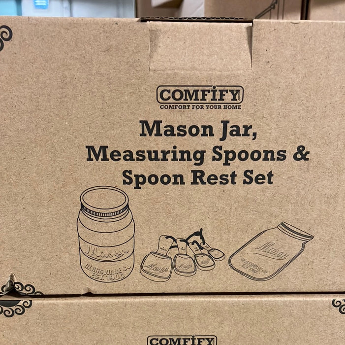 Mason Jar, Measuring Spoons and Spoon Rest Set