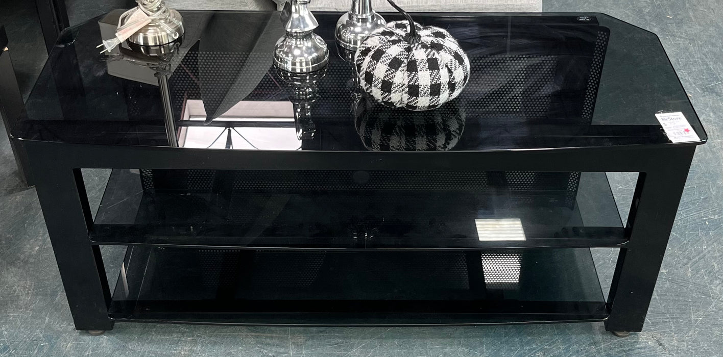 Black Glass TV Stand