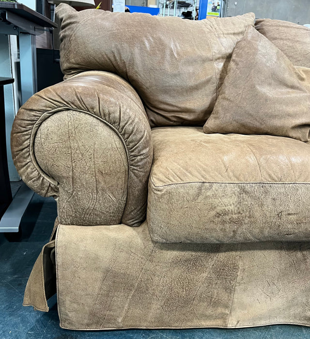 Brown Leather Loveseat