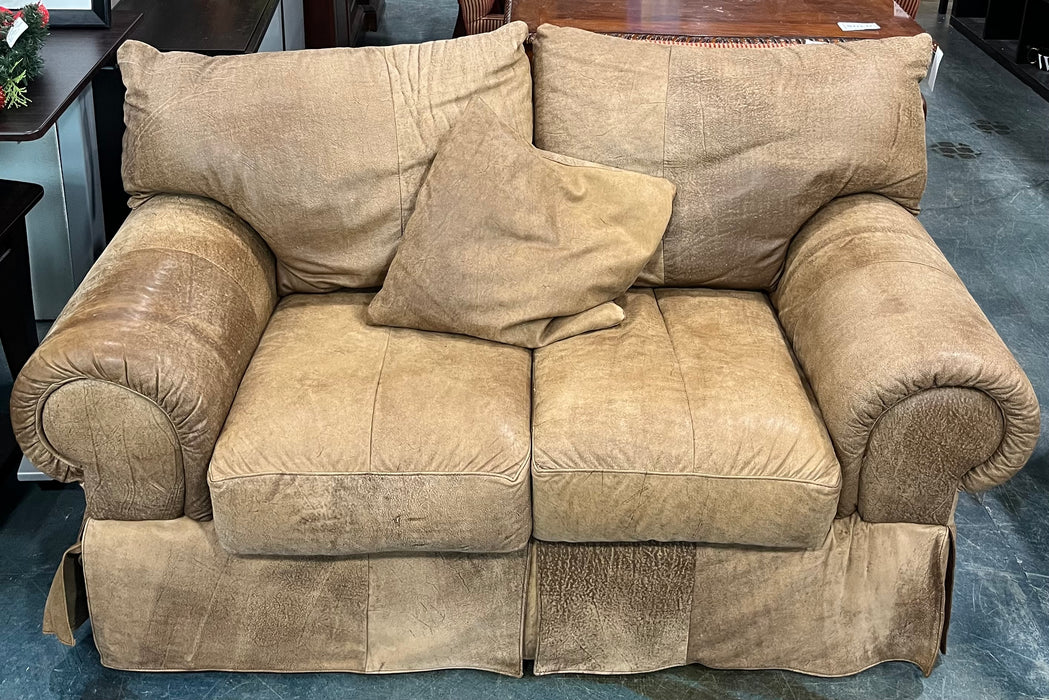 Brown Leather Loveseat