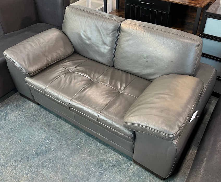 Grey Leather Sofa