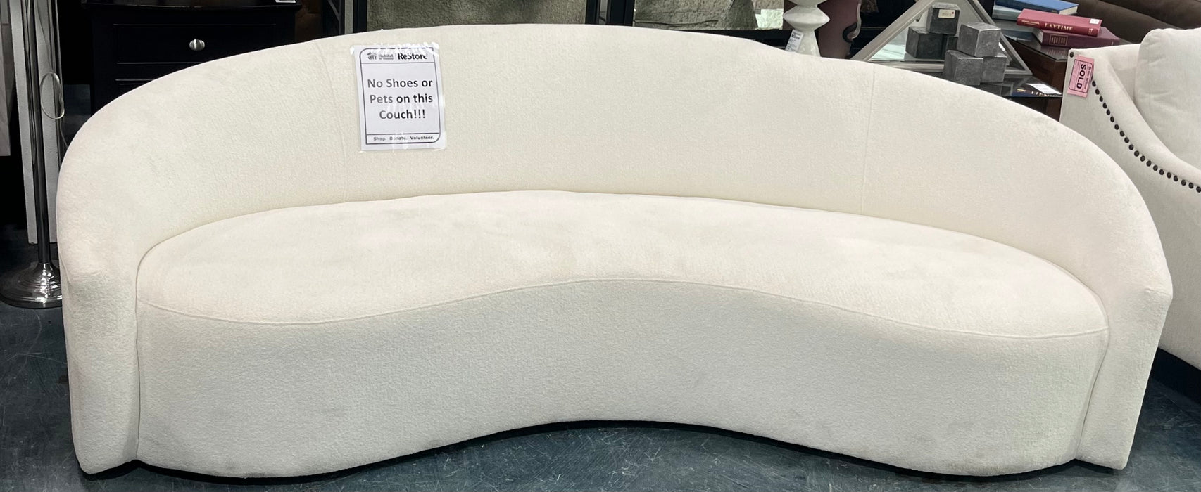 White Curved Couch