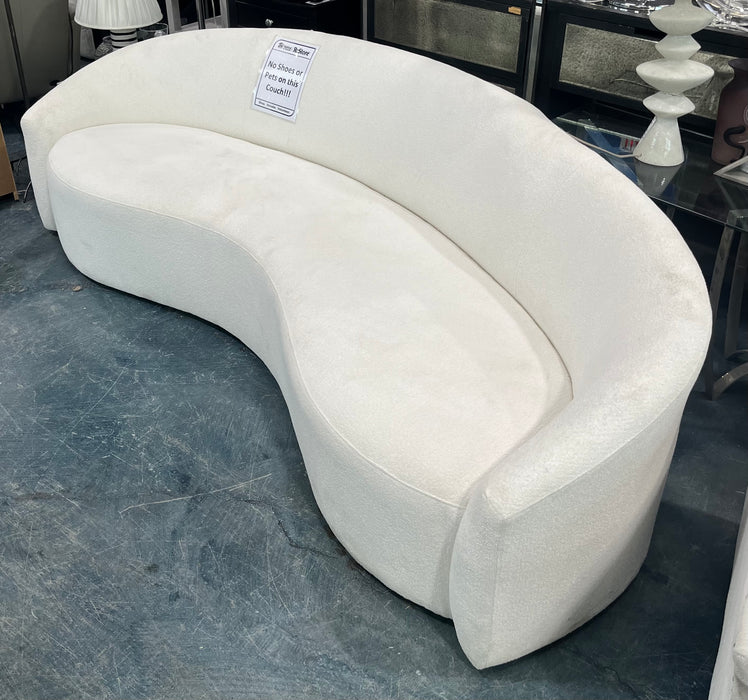 White Curved Couch