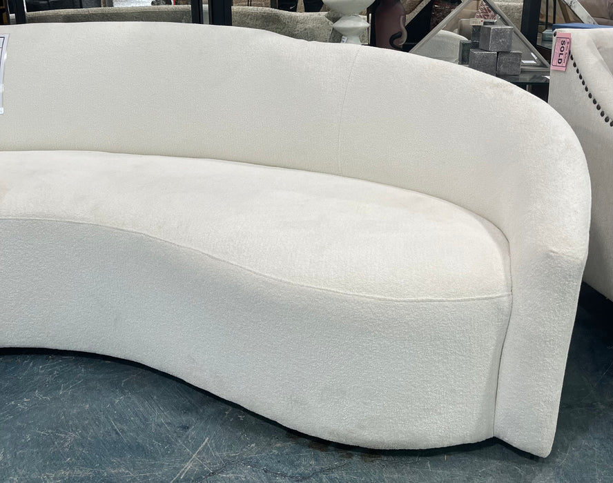 White Curved Couch