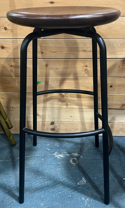 Wood and Black Bar Stool