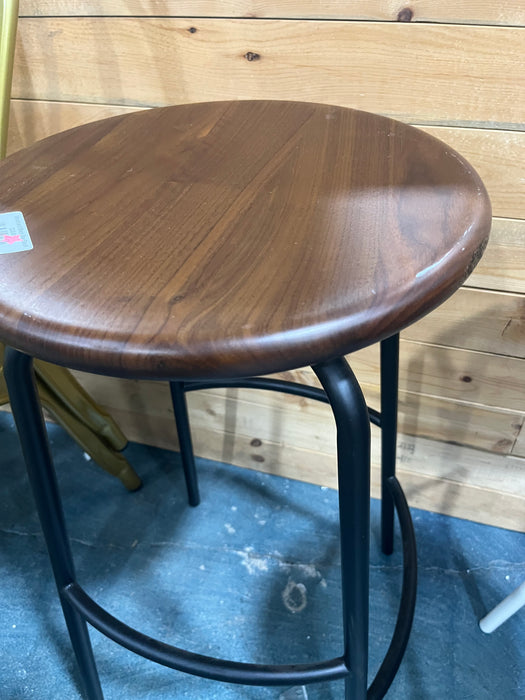 Wood and Black Bar Stool