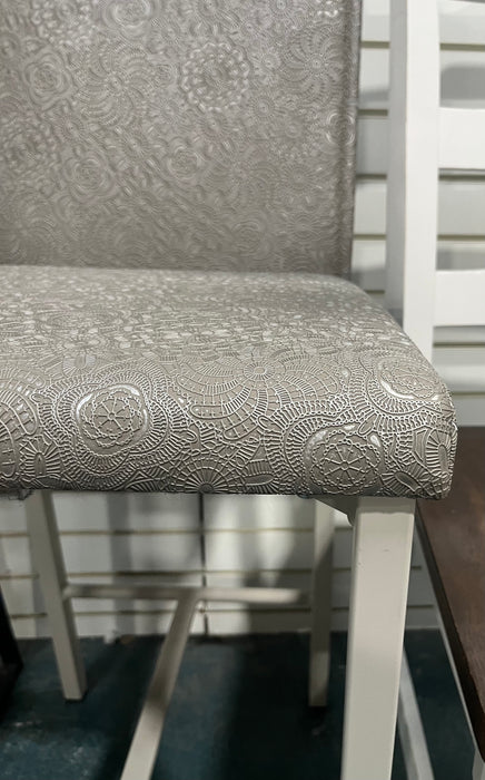 Grey Floral Bar Stool