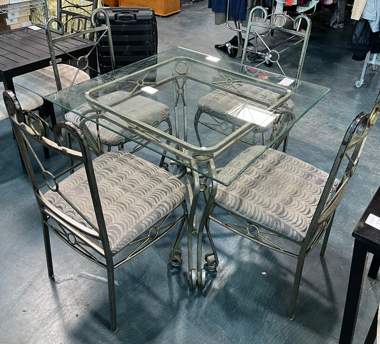 Glass/Metal Dining Set