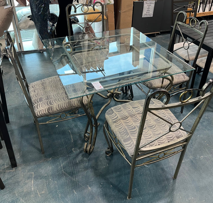 Glass/Metal Dining Set