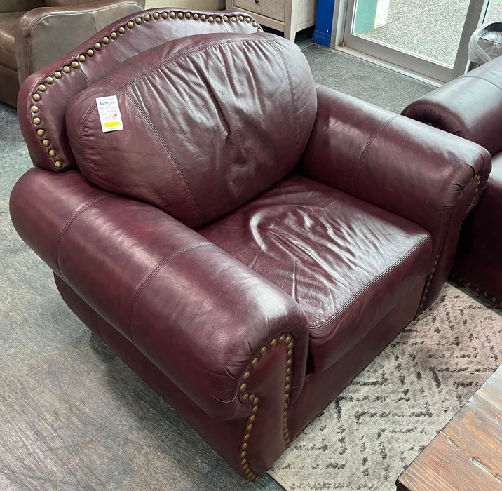 Burgundy Leather Armchair