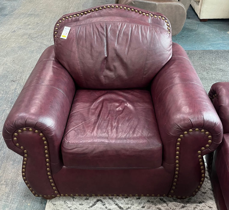 Burgundy Leather Armchair