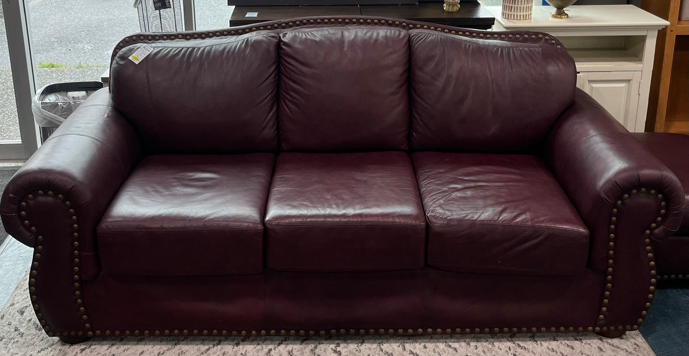 Burgundy Leather Sofa