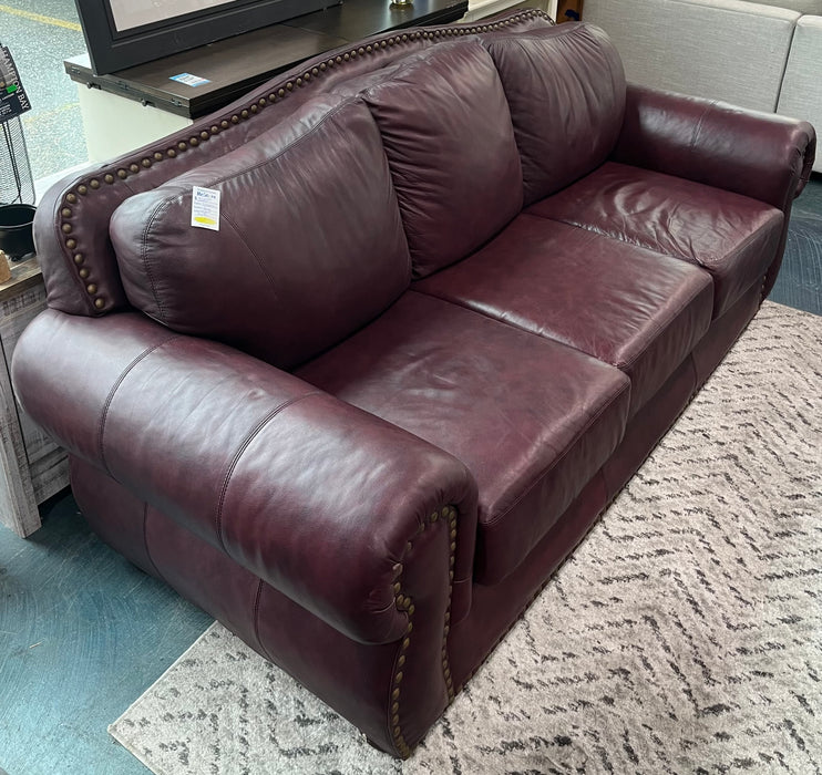 Burgundy Leather Sofa