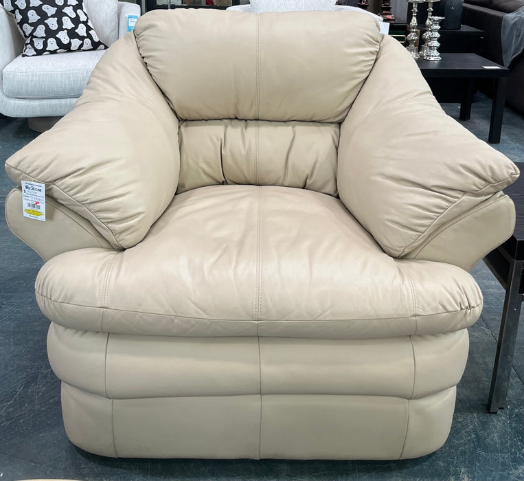 Beige Leather Armchair