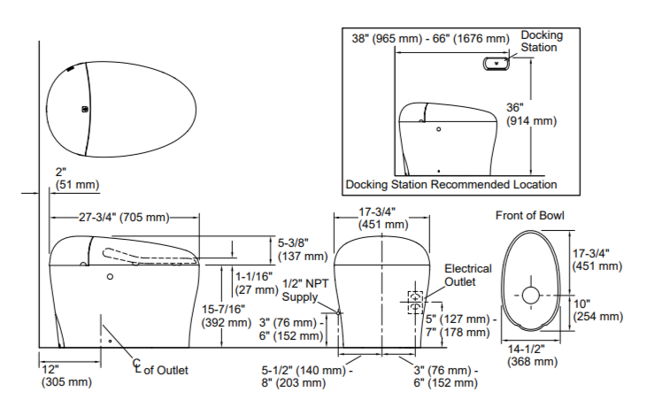 Kohler Karing 2.0 Intelligent Skirted 1 Piece Toilet