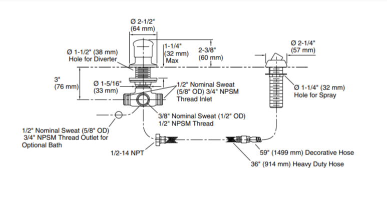 Chrome Diverter Valve Kit