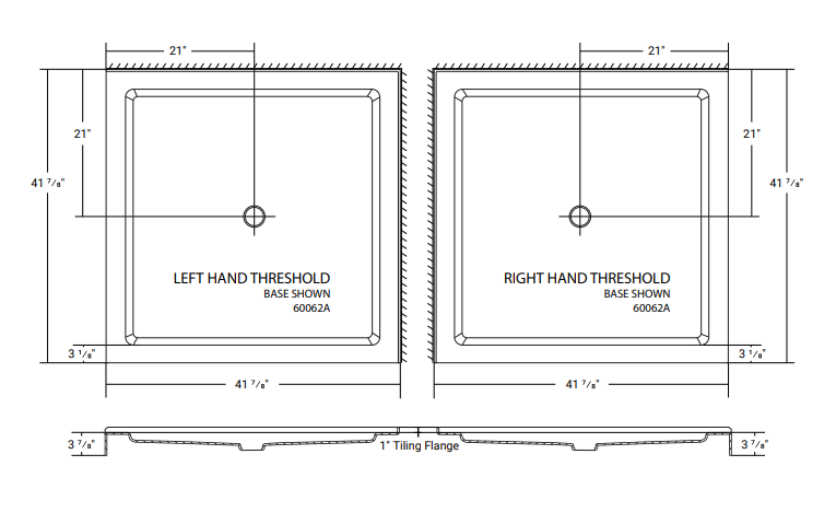 Center Drain Shower Base