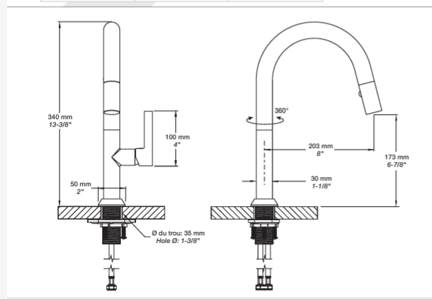 Satin Brass Prep Kitchen Faucet