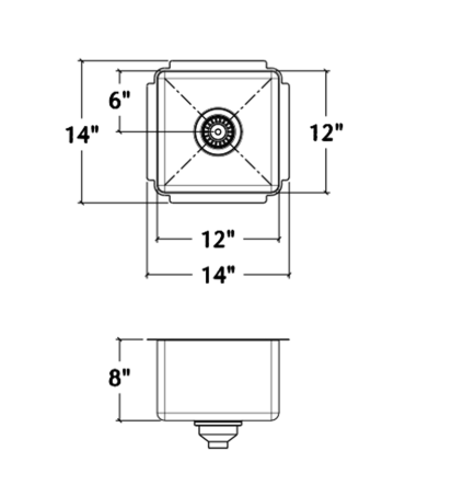 Prochef Single Bowl Undermont Prep/Bar Kitchen Sink